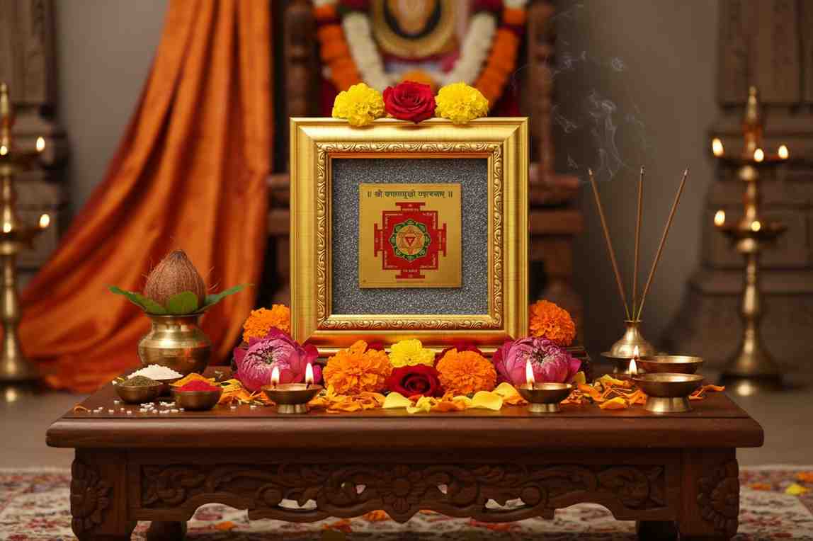 Bangla Mukhi Yantra with Pyrite Frame